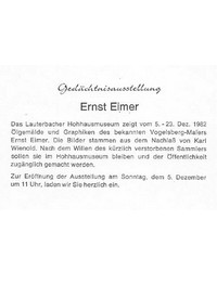 Ernst Eimer, Ausstellung 1982 Lauterbach